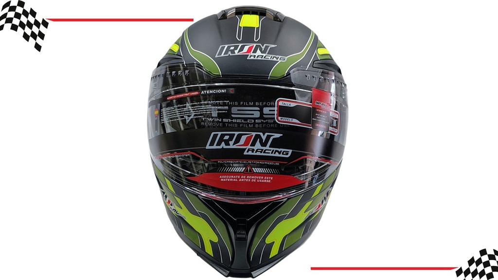 Casco Integral Iron Racing Visera Transparente Moto Dot
