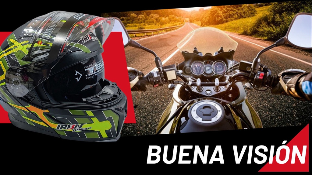Casco Integral Iron Racing Visera Transparente Moto Dot
