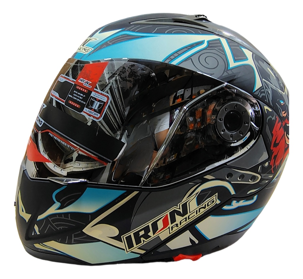 Casco Abatible Iron Racing Ir-105 Doble Mica Dot V