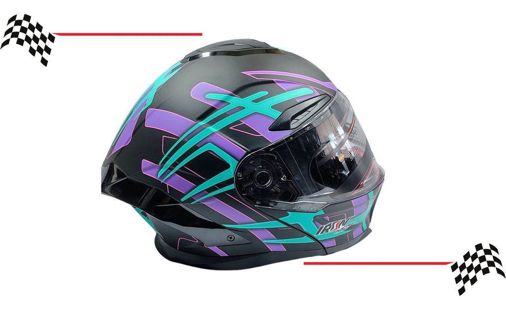 Casco Integral Iron Racing Visera Transparente Moto Dot
