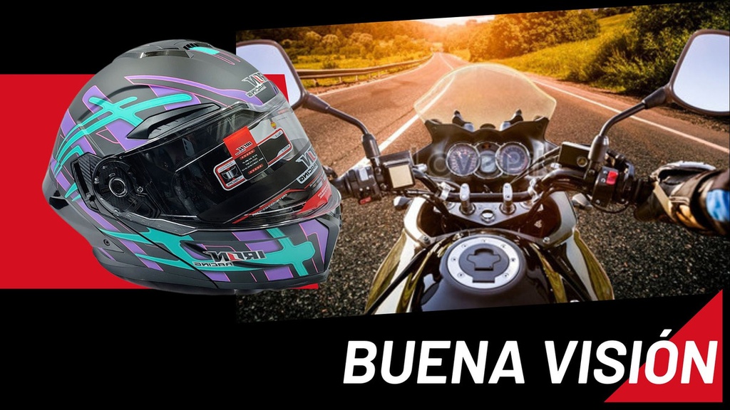 Casco Integral Iron Racing Visera Transparente Moto Dot