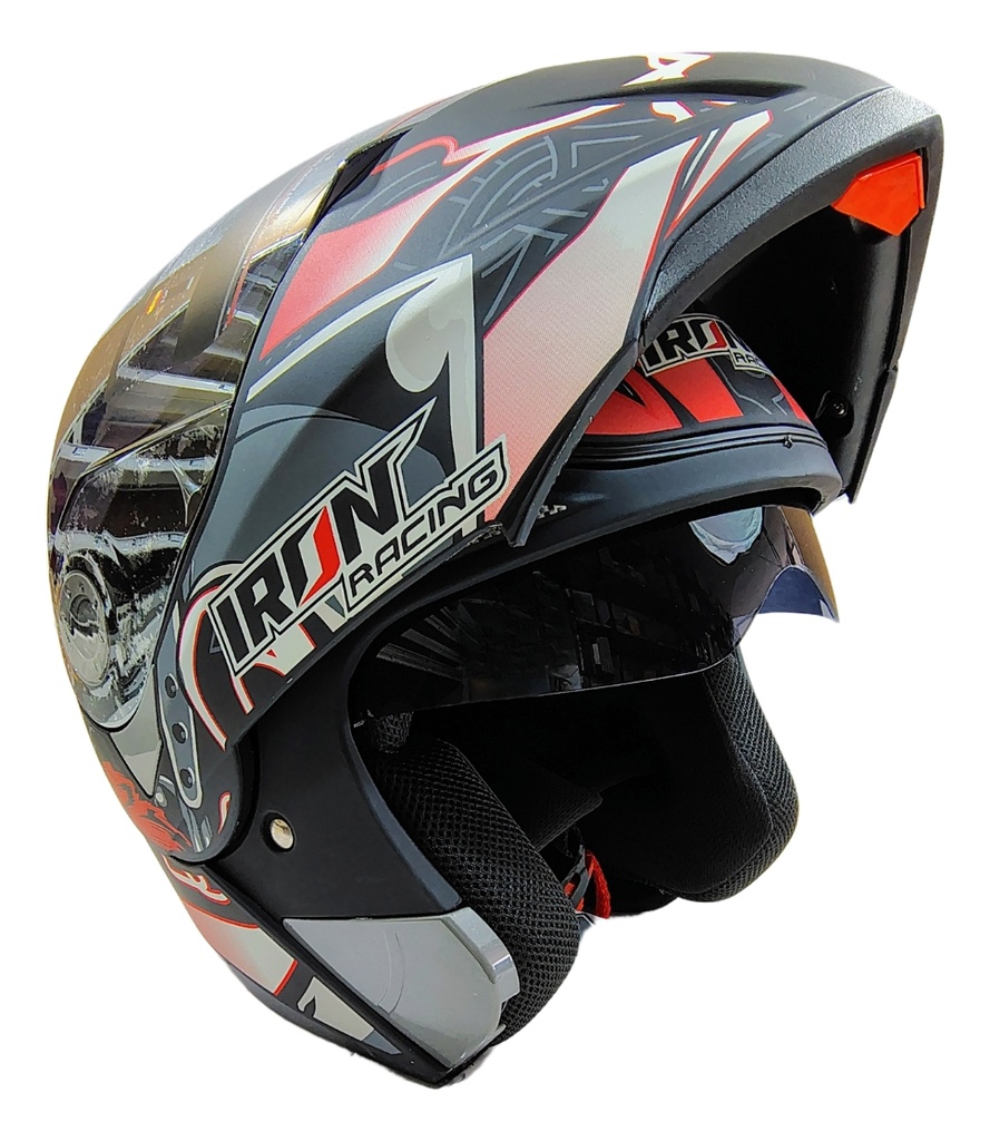 Casco Abatible Iron Racing Ir-105 Doble Mica Dot V