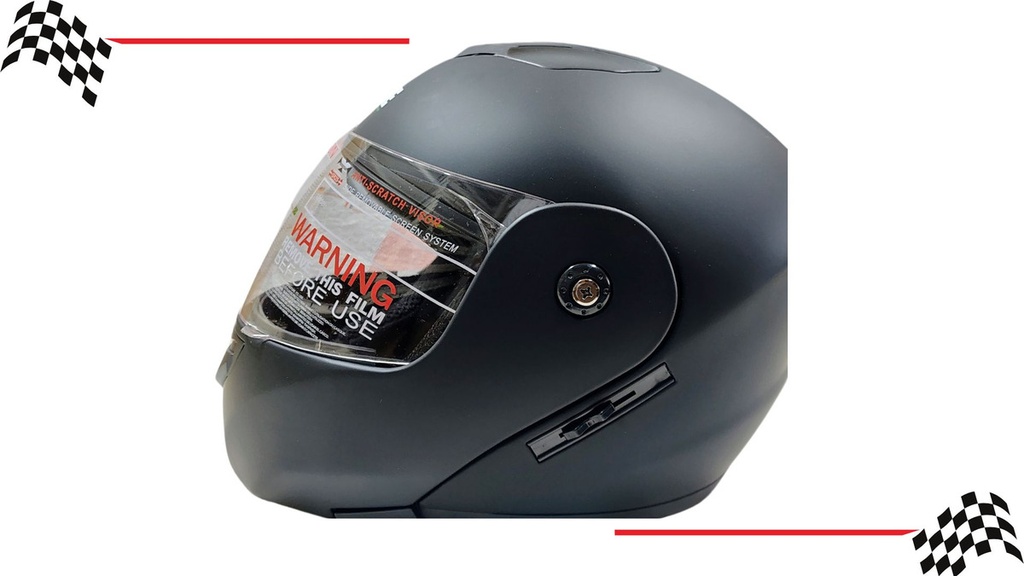 Casco Moto Abatible Virtue Negro Mate Doble Mica Dot