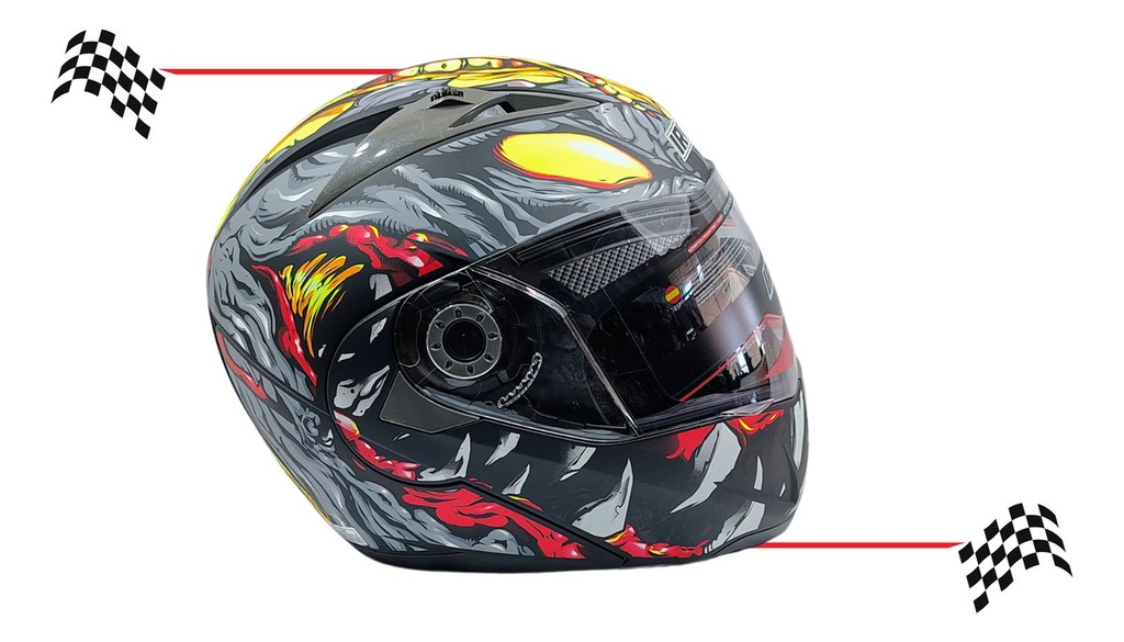 Casco Abatible Iron Racing Ir-105 Doble Mica Dot