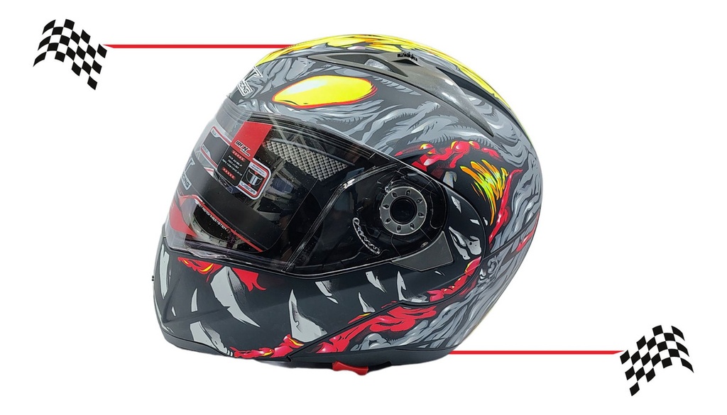 Casco Abatible Iron Racing Ir-105 Doble Mica Dot