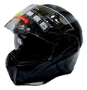 Casco Abatible  Doble Mica Negro Brillante