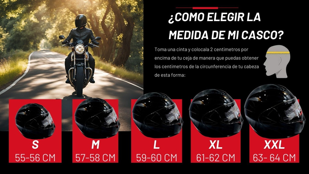 Casco Abatible  Doble Mica Negro Brillante