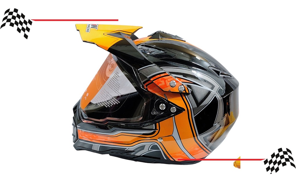 Casco Abatible Cross Iron Racing K13 Acabado Brilloso Dot