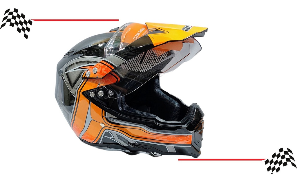 Casco Abatible Cross Iron Racing K13 Acabado Brilloso Dot