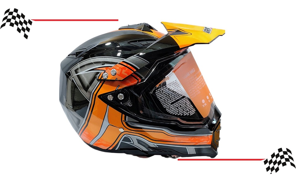 Casco Abatible Cross Iron Racing K13 Acabado Brilloso Dot