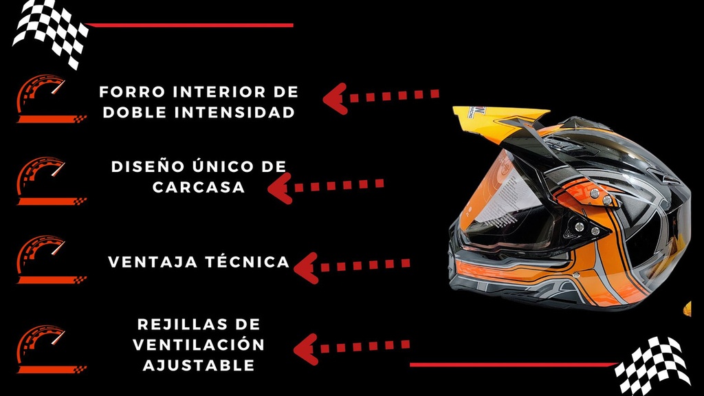 Casco Abatible Cross Iron Racing K13 Acabado Brilloso Dot