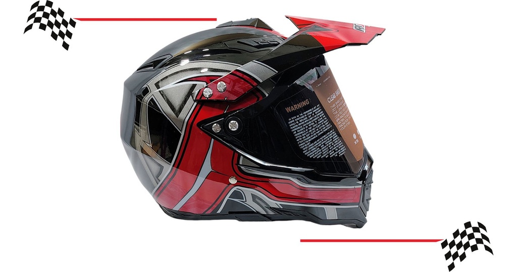 Casco Abatible Cross Iron Racing K13 Acabado Brilloso Dot