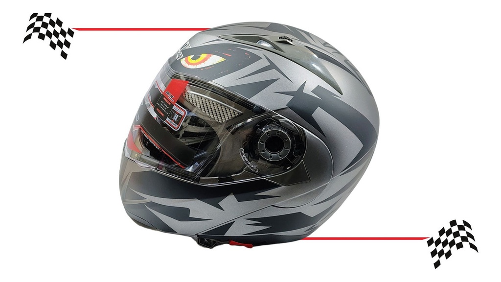 Casco Abatible Iron Racing Ir105 Dot Ojo Negro Mate