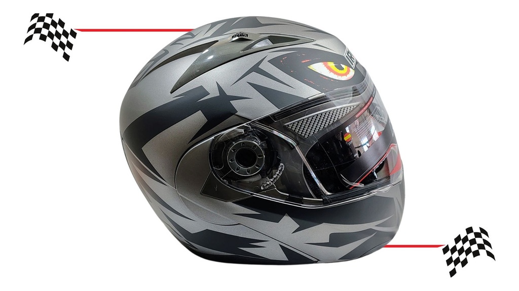 Casco Abatible Iron Racing Ir105 Dot Ojo Negro Mate