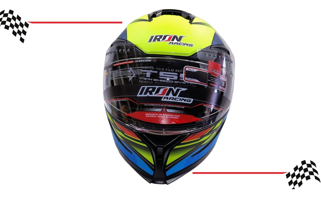 Casco Abatible Iron Racing Tretech Doble Mica Cert Dot