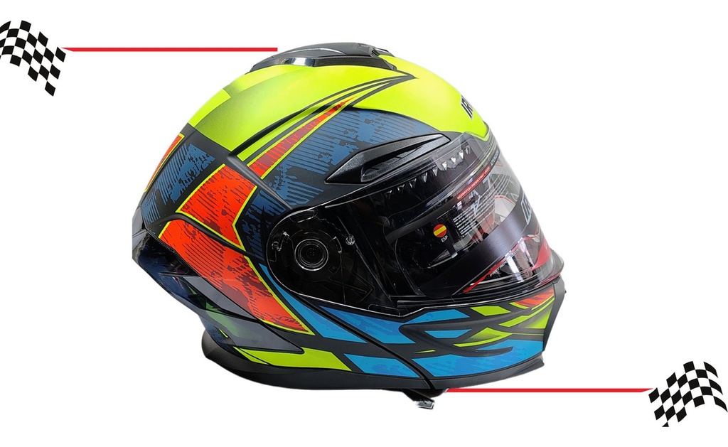 Casco Abatible Iron Racing Tretech Doble Mica Cert Dot