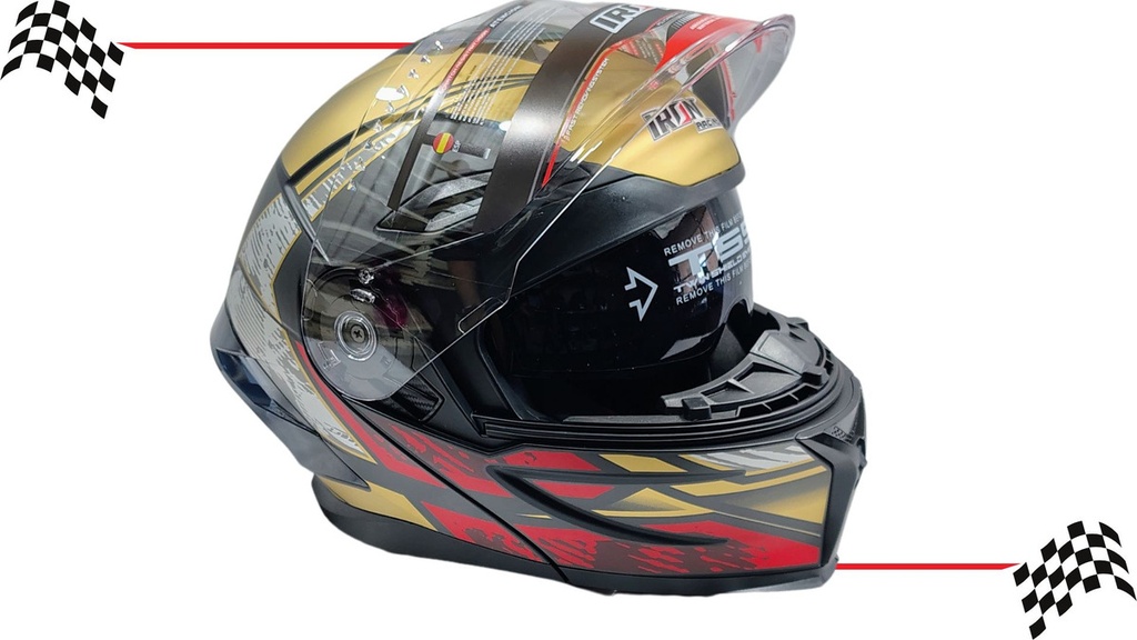 Casco Abatible Iron Racing Tretech Doble Mica Cert Dot
