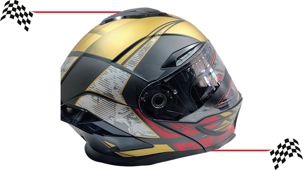 Casco Abatible Iron Racing Tretech Doble Mica Cert Dot