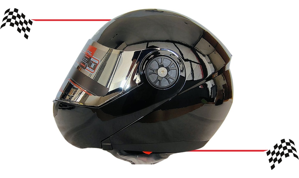 Casco Abatible Doble Mica Captain Ngo/brillo