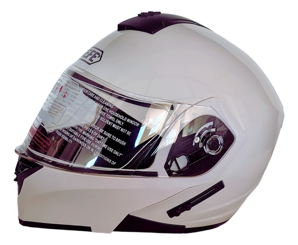 Casco Abatible Doble Mica Blanco S Dot
