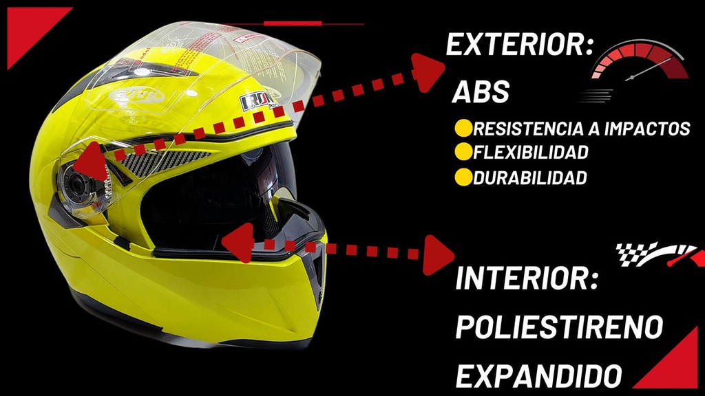 Casco Abatible Iron Racing Dot  Ir-105 Doble Mica