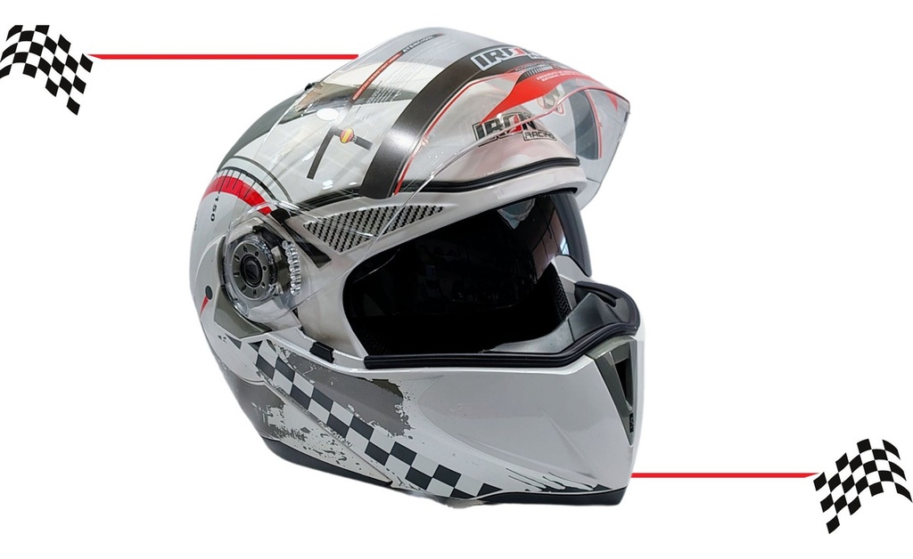 Casco Abatible Iron Racing Dot  Ir-105 Doble Mica