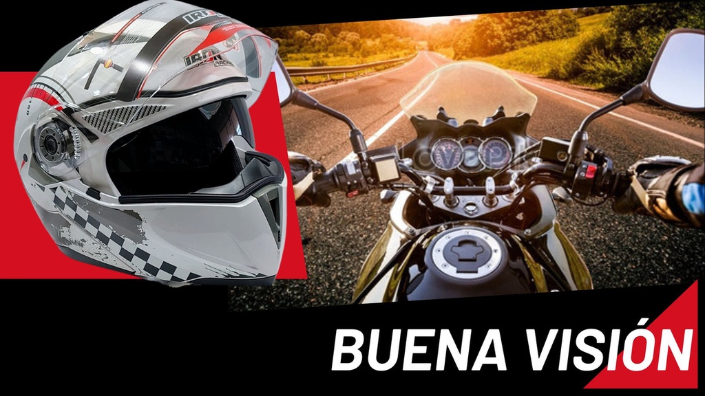 Casco Abatible Iron Racing Dot  Ir-105 Doble Mica