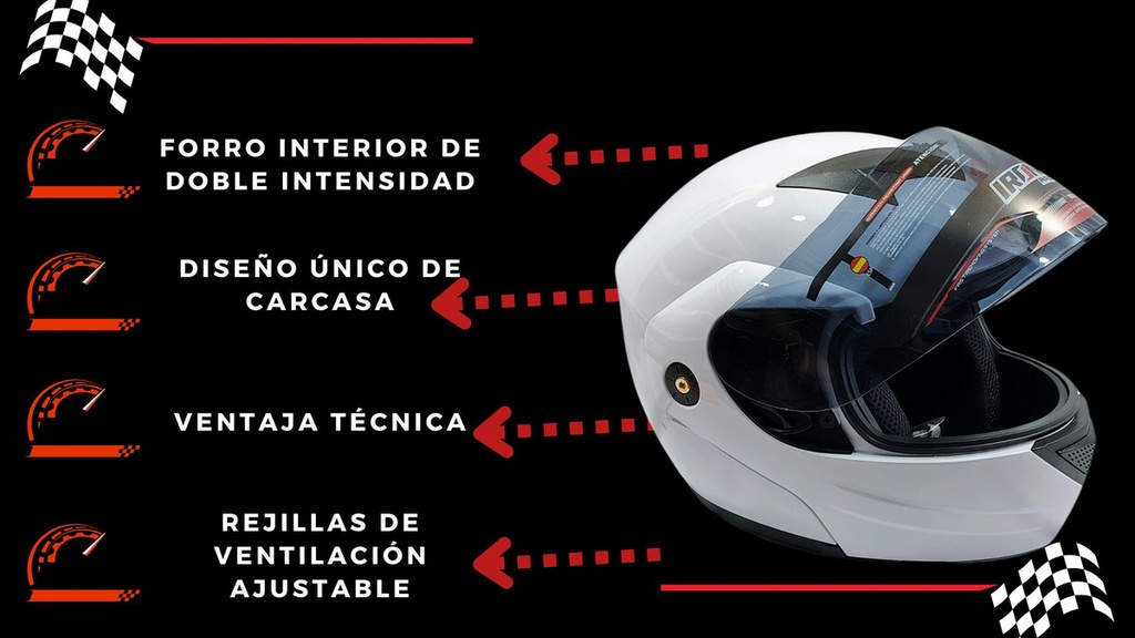 Casco Abatible Iron Racing Dot  Ir-108