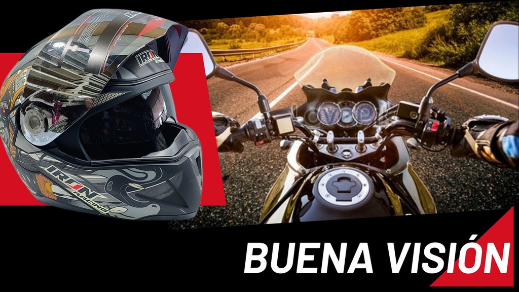 Casco Abatible Iron Racing Ir-105 Doble Mica Dot Immortal