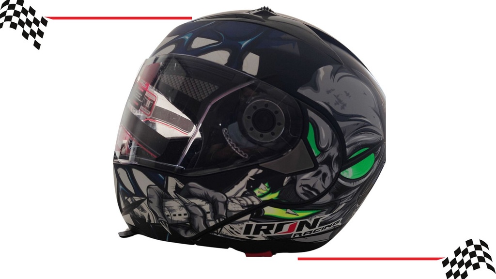Casco Abatible Iron Racing Ir-105 Doble Mica Dot Xl