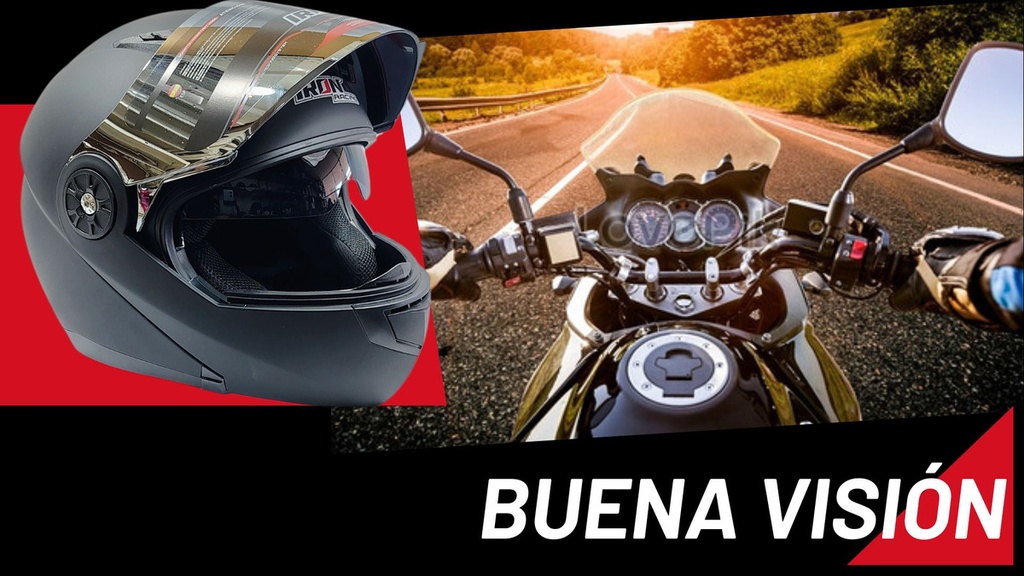 Casco Abatible Iron Racing Doble Mica Captain Negro/mate Dot