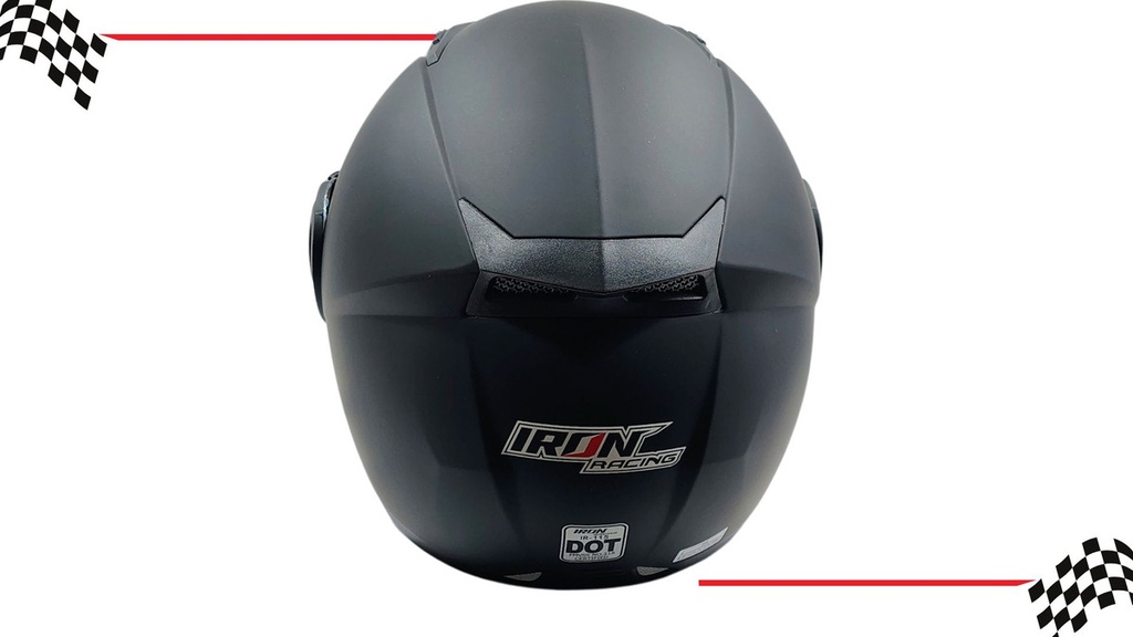 Casco Abatible Iron Racing Doble Mica Captain Negro/mate Dot