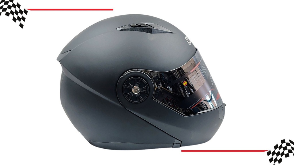 Casco Abatible Iron Racing Doble Mica Captain Negro/mate Dot