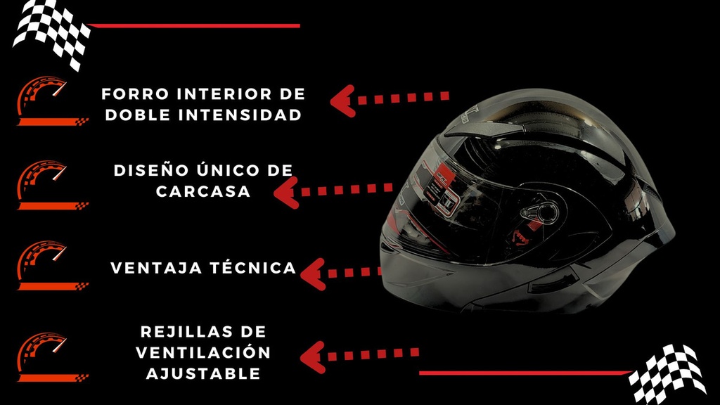 Casco Abatible Iron Racing Dot Ir-121