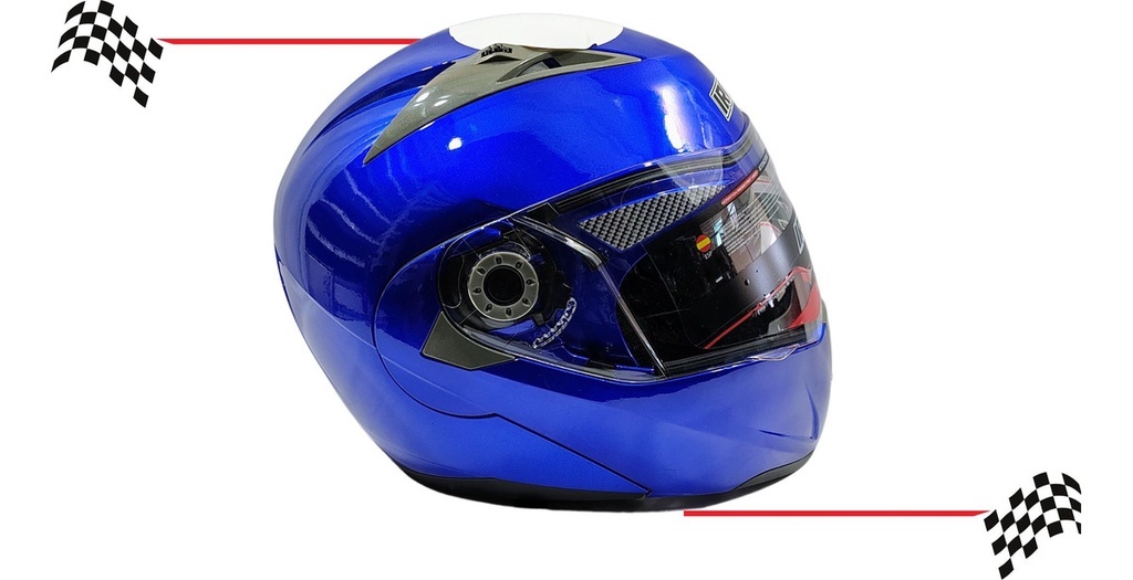 Casco Abatible Iron Racing Doble Mica Dot
