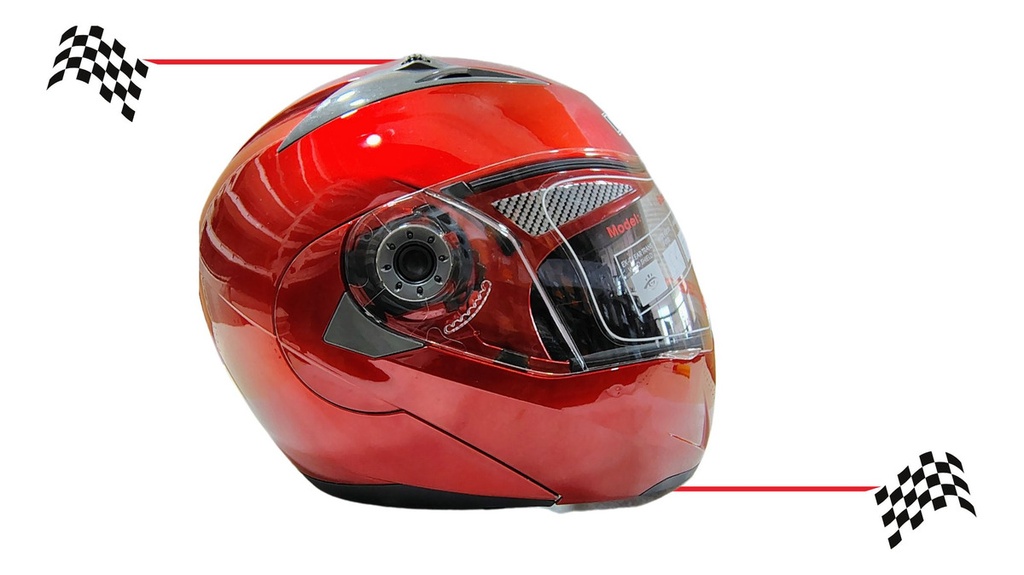 Casco Abatible Iron Racing Doble Mica Dot
