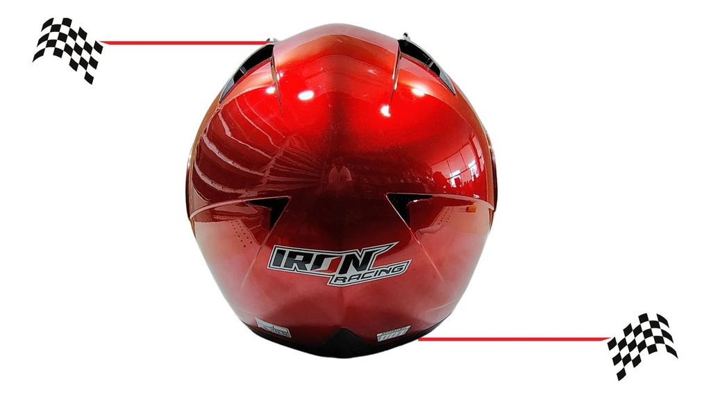 Casco Abatible Iron Racing Doble Mica Dot