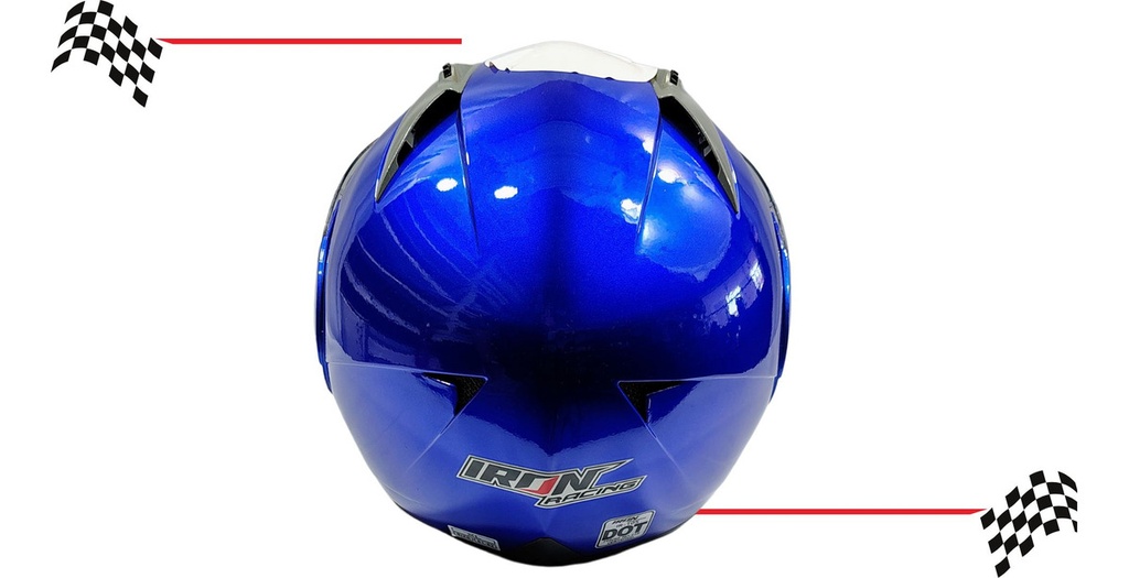 Casco Abatible Iron Racing Doble Mica Dot