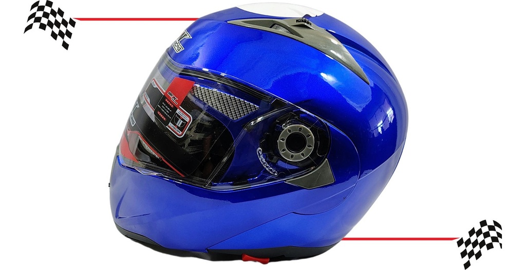Casco Abatible Iron Racing Doble Mica Dot