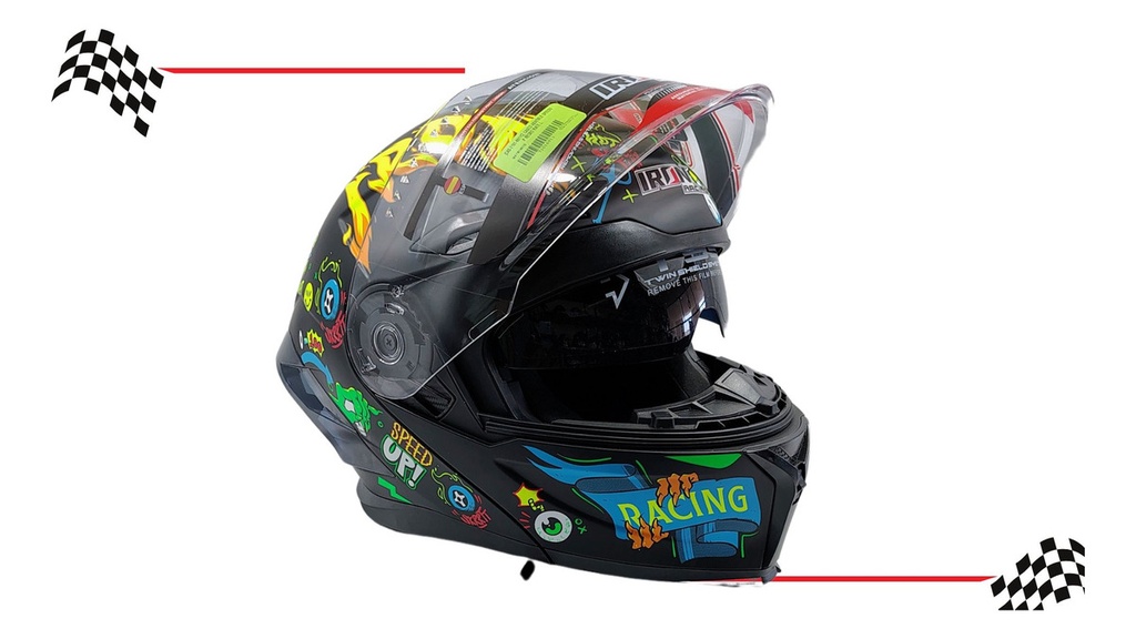 Casco Abatible Speedup Blanco Iron Racing