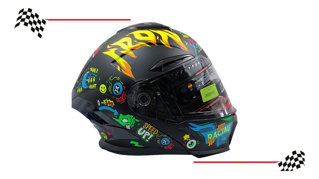 Casco Abatible Speedup Blanco Iron Racing