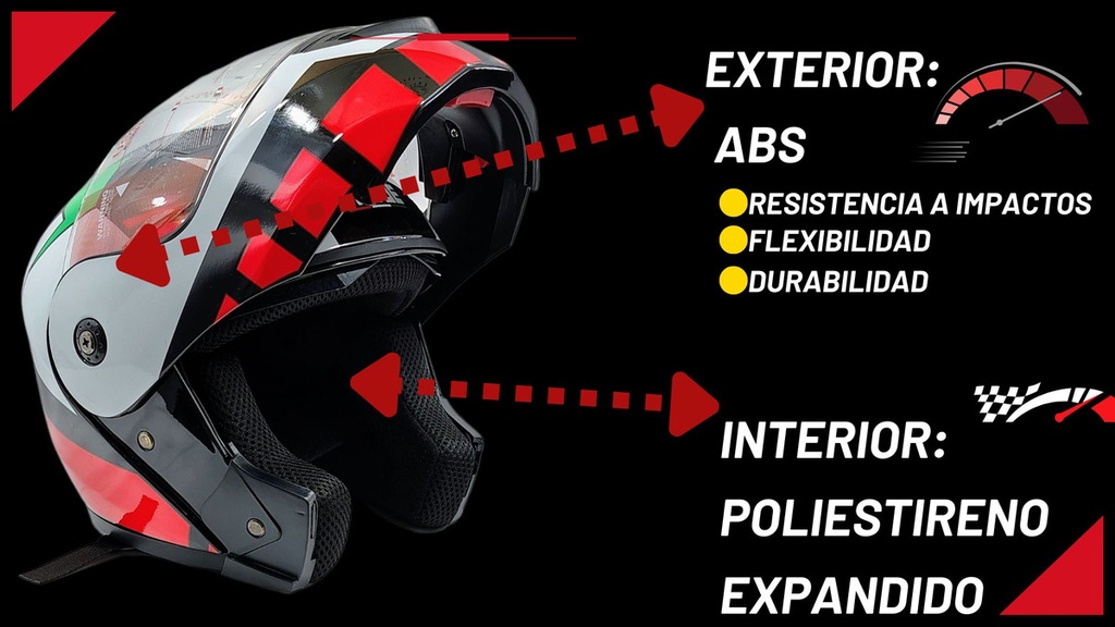 Casco Abatible Virtue Doble Mica Transparente Dot