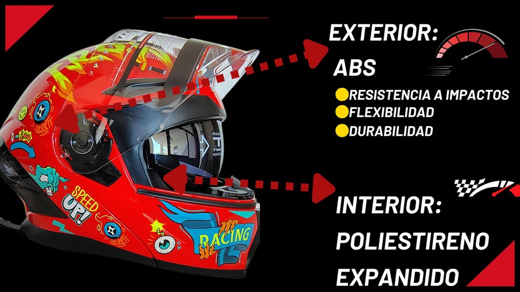 Casco Abatible Speedup Iron Racing