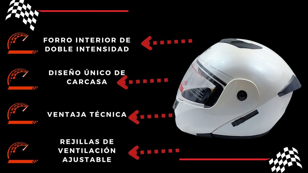 Casco Abatible Orz Doble Visor Mica Transparente   Dot