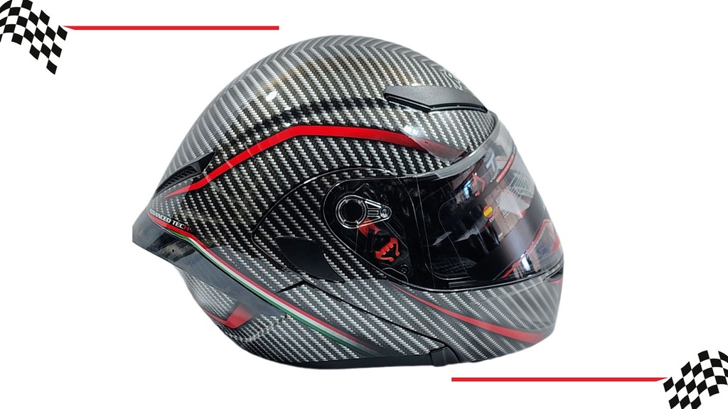 Casco Abatible Mica Doble  Iron Racing Dark Phoenix Dot