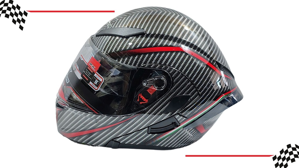 Casco Abatible Mica Doble  Iron Racing Dark Phoenix Dot