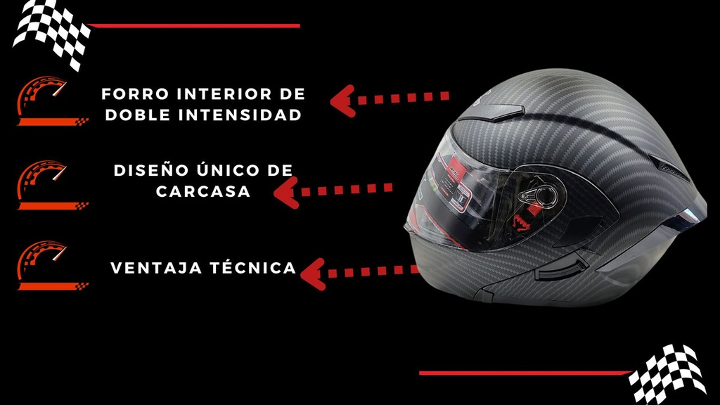 Casco Abatible Iron Racing Dot Ir-121