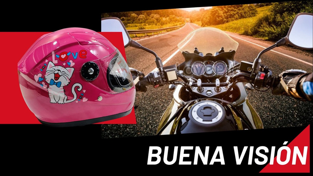 Casco De Moto Infantil Cerrado Protección Total Con Visera