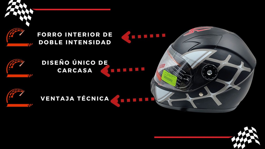 Casco De Moto Infantil Cerrado Protección Total Con Visera