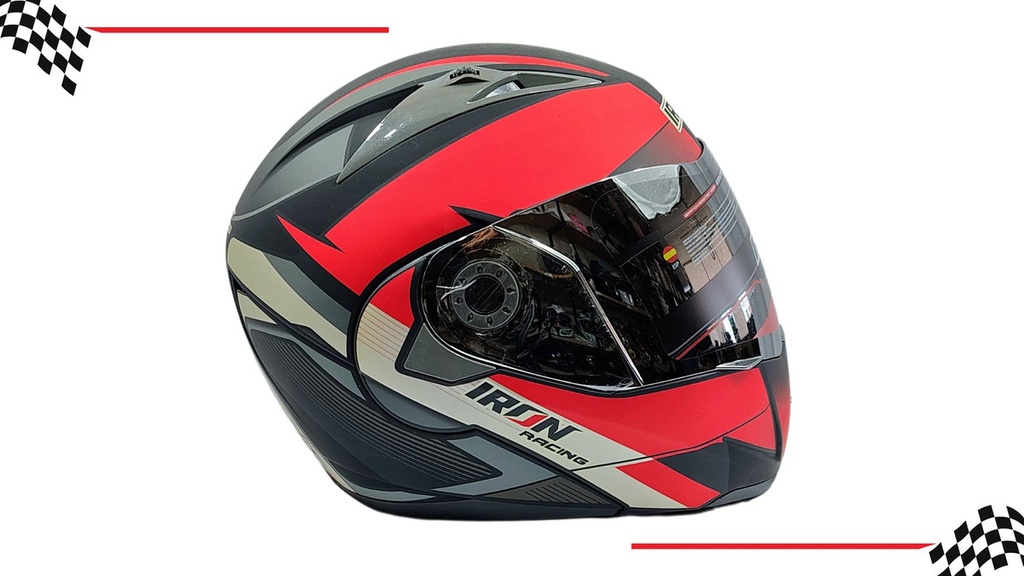 Casco Abatible Iron Racing Ir-105 Doble Mica Dot D